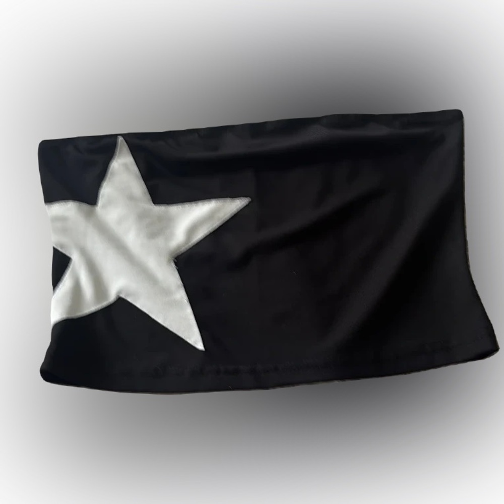 Black Scarf with White Star Accent